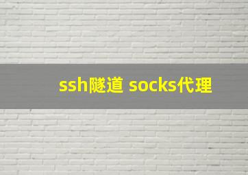 ssh隧道 socks代理